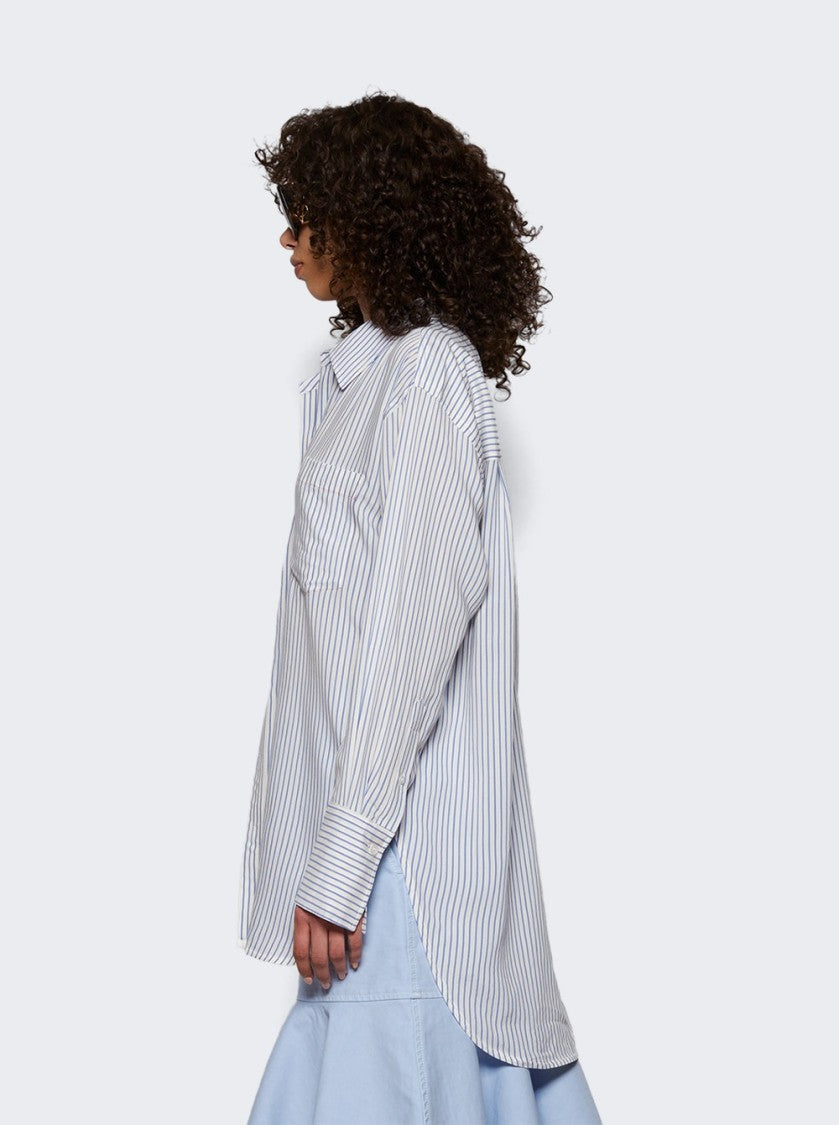 Victoria Beckham Wrap Tuck Detail Blouse White And Regatta