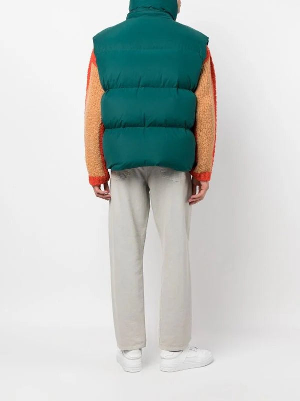 Off-White Emerald Green Feather Down Hooded Gilet