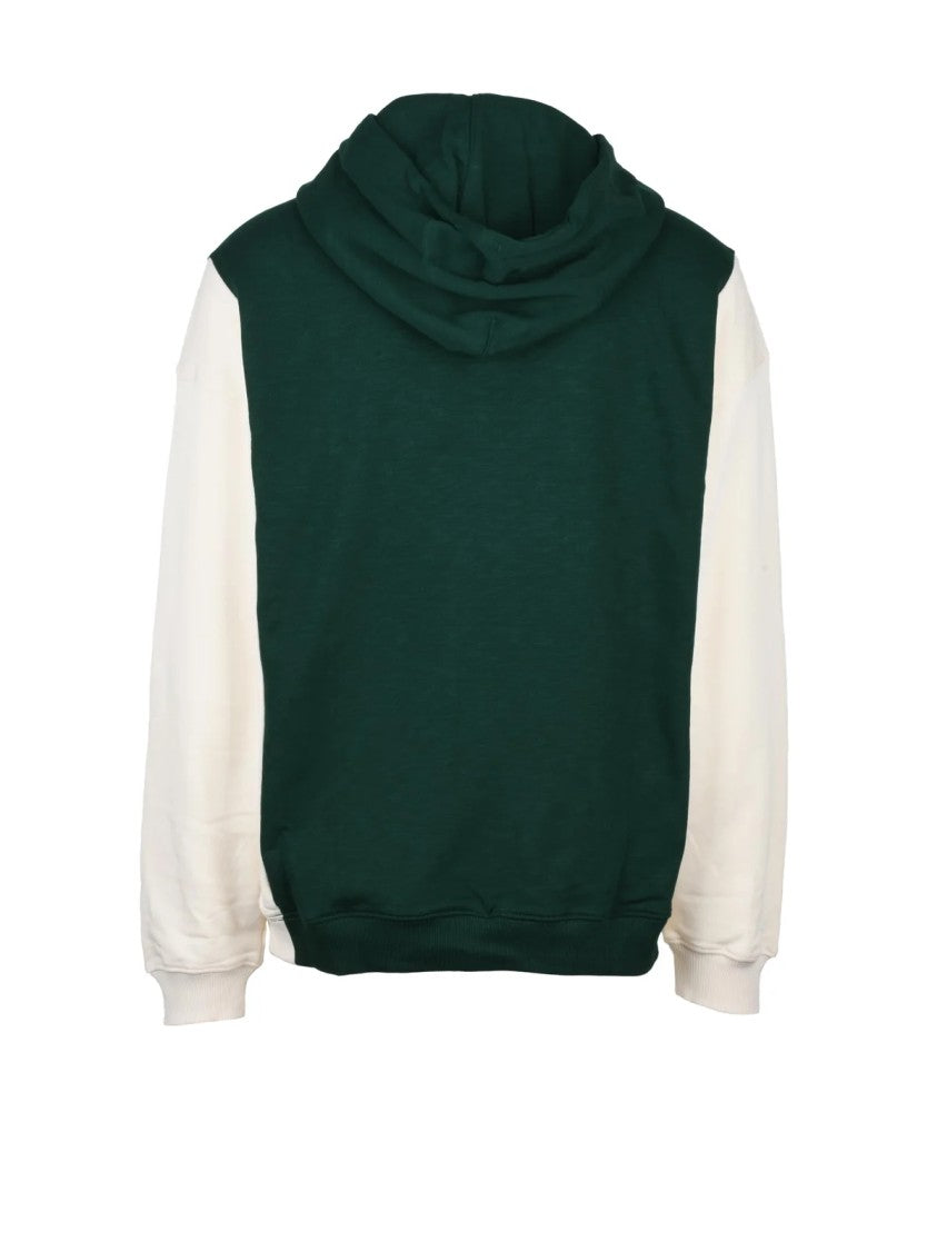 Tommy Hilfiger Green Contrast Sleeve Cotton Hoodie