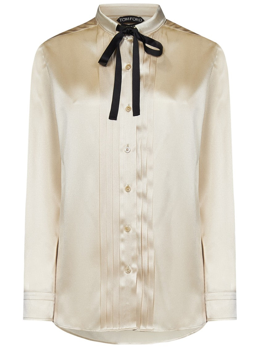 Tom Ford Silk Satin Shirt With Neck Tie