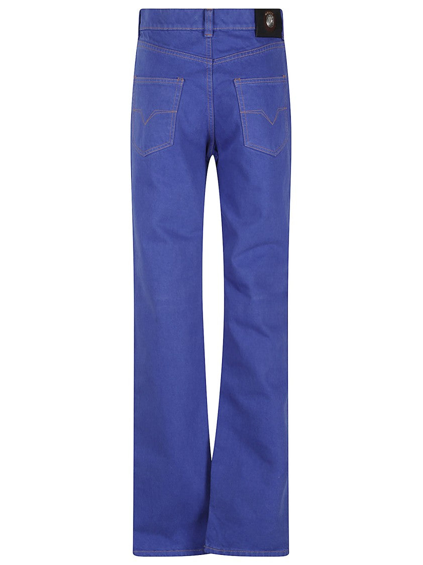 Versace Straight-Leg Denim Jeans With Contrast Stitching And Branded Patch