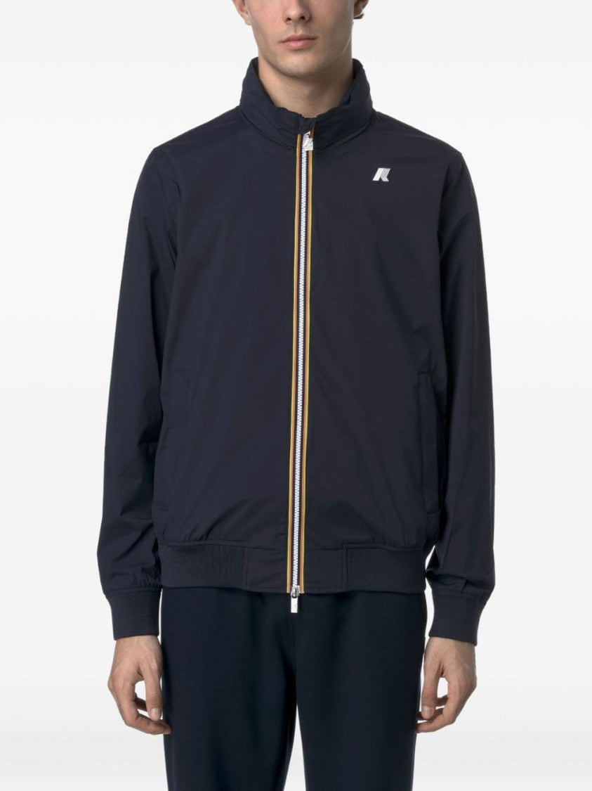 K-Way Amaury High Collar Striped Jacket