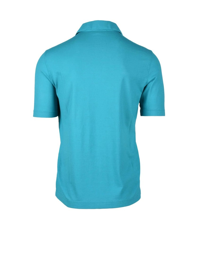 Filippo De Laurentiis Turquoise Cotton Regular Polo Shirt