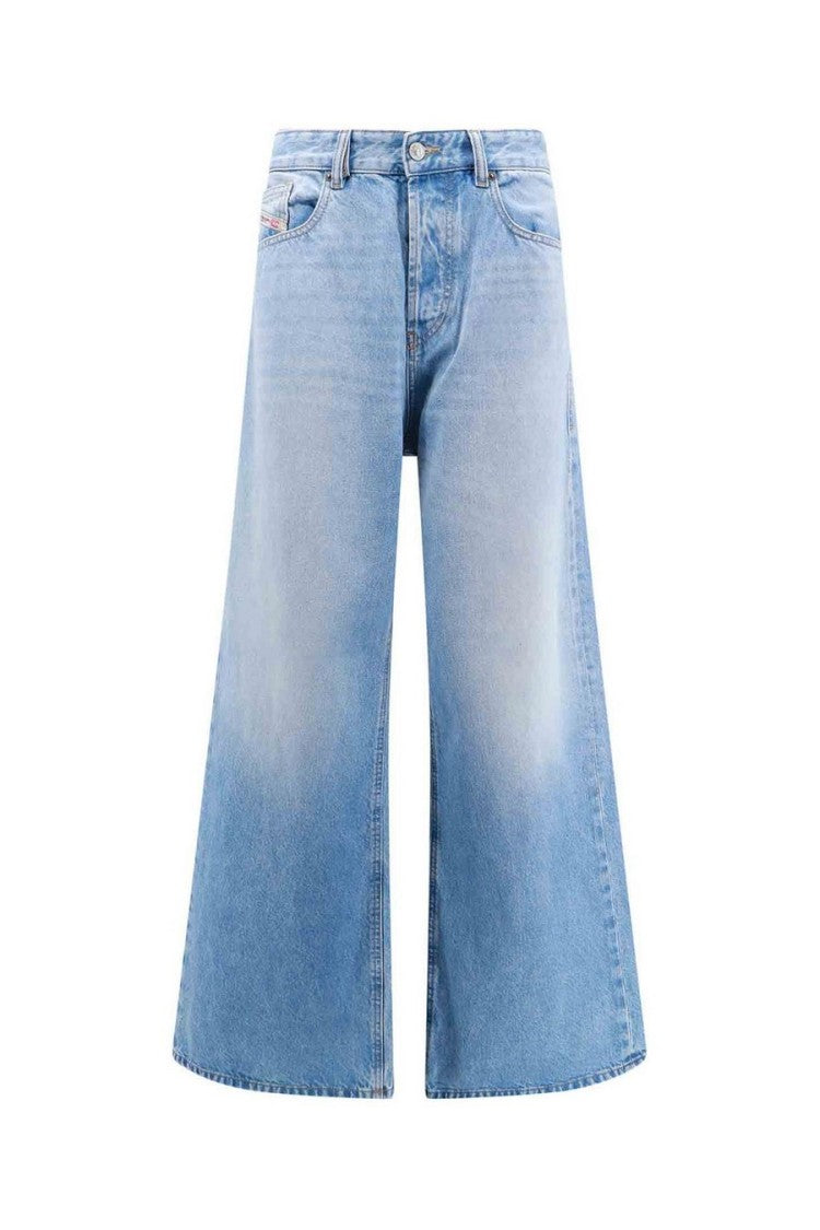 Diesel Wide-Leg Light Blue Denim Jeans