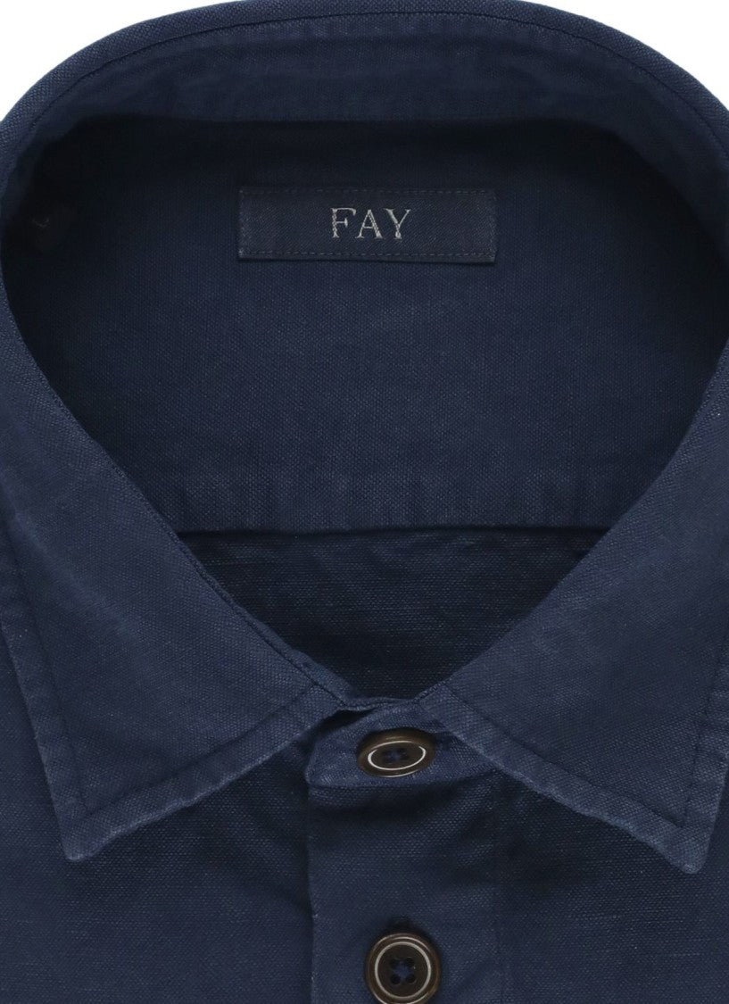 Fay Dark Navy Button-Down Shirt