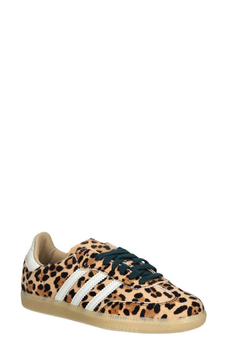 Adidas Originals Leopard Print Samba Og Textured Leather Sole Leather Sneakers