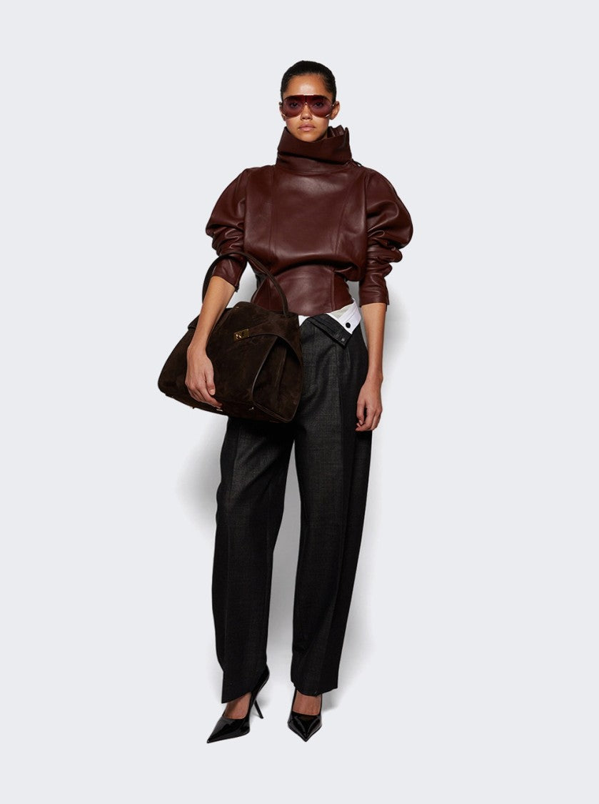 Victoria Beckham Double Waistband Detail Trouser Black And Ivory