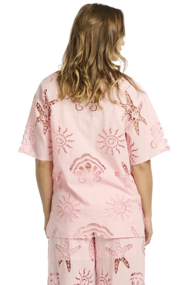 Miss June Kyle Shirt Cotton Openwork Embroidery