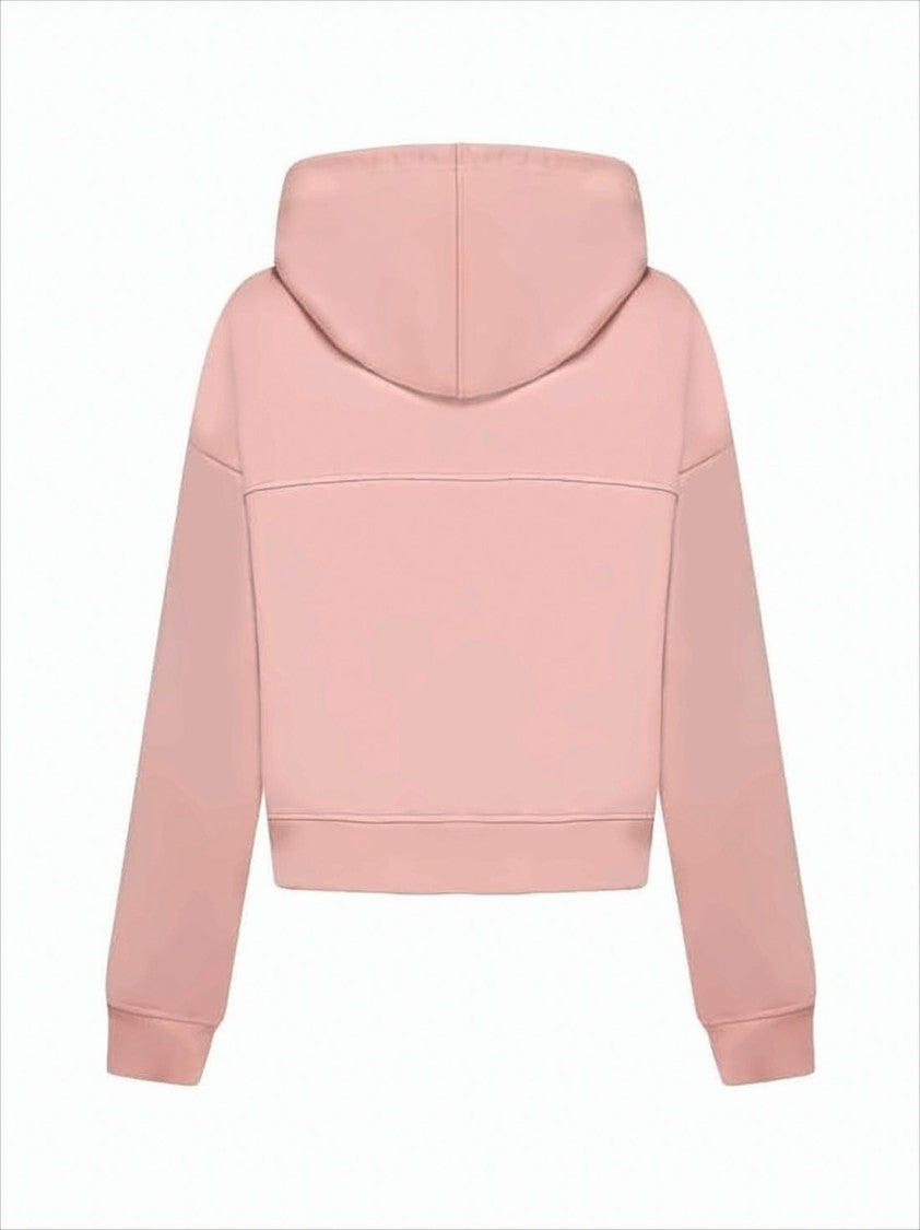 Marni Cropped Hoodie With Relaxed Fit And Zigzag Stitch Detail