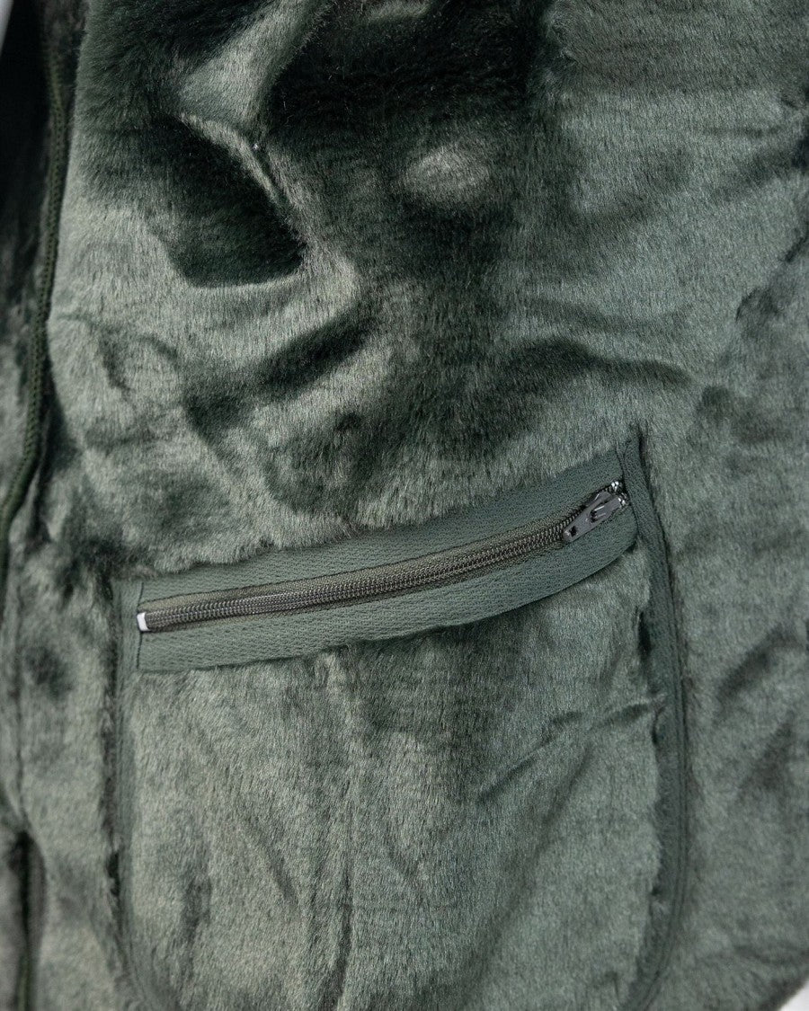 Barbour Green Warm Pile Sleeveless Waistcoat