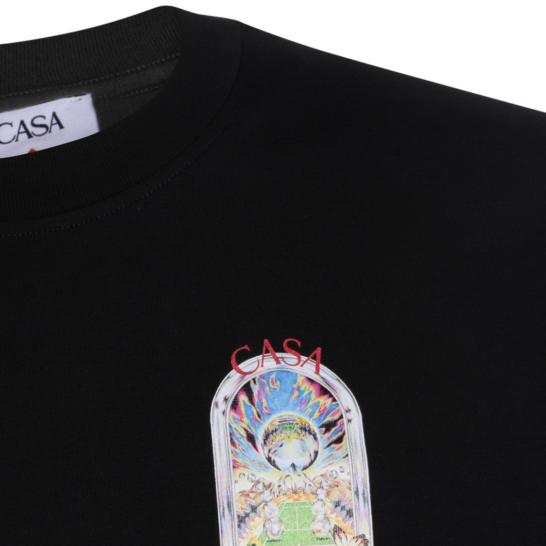 Casablanca Black T-Shirt With Crew Neckline
