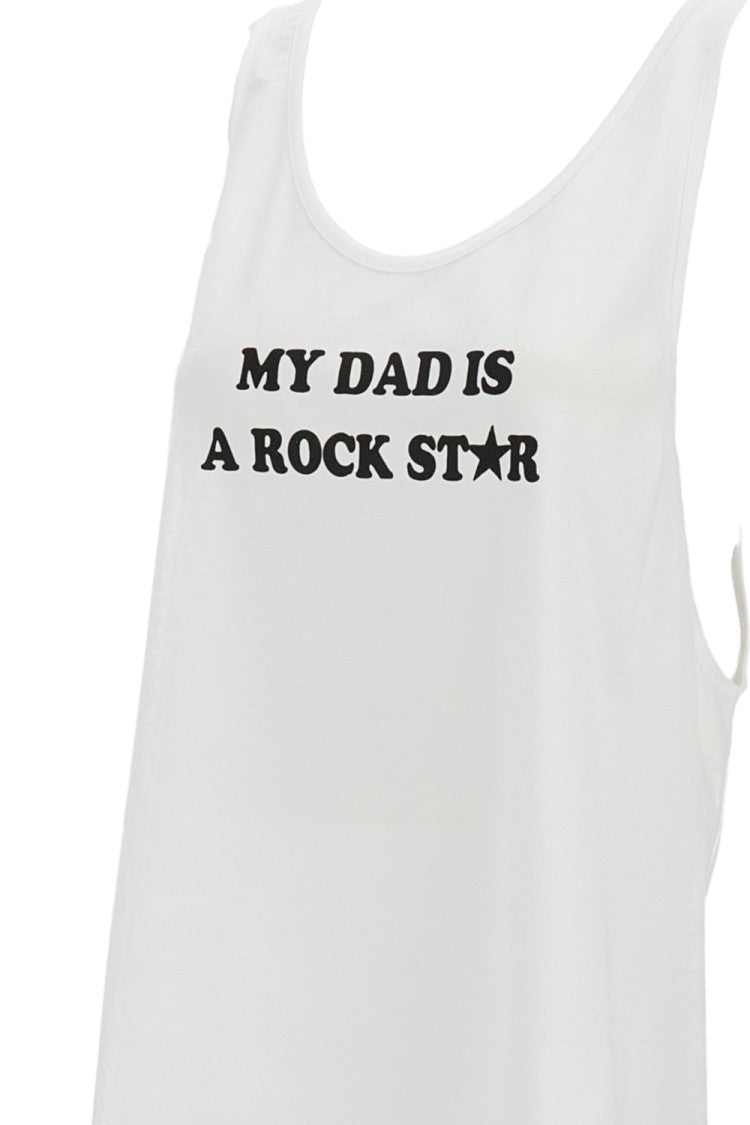 Stella Mccartney White My Dad Is A Rockstar Cotton Tank Top