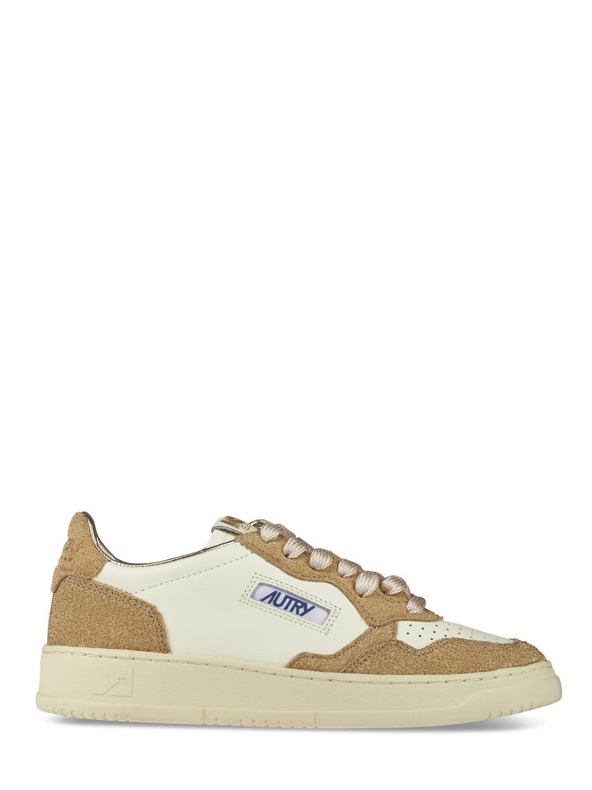 Autry Smooth And Textured Leather Sneakers With Padded Collar