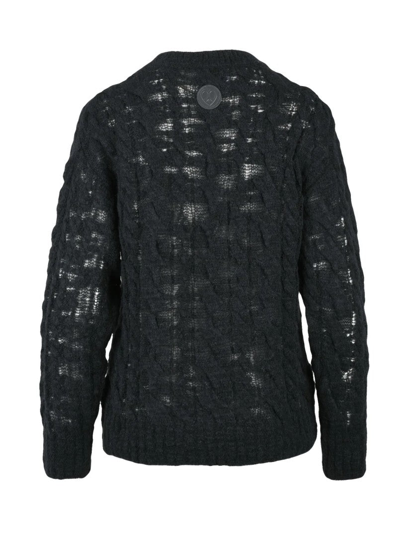 Mo5ch1no Jeans Black Acrylic Alpaca Polyamide Virgin Wool Sweater