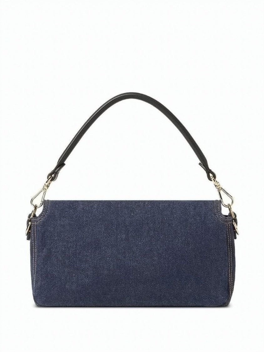 Fendi Calf Leather-Accented Fendi Shoulder Bag With Gold-Tone Closure