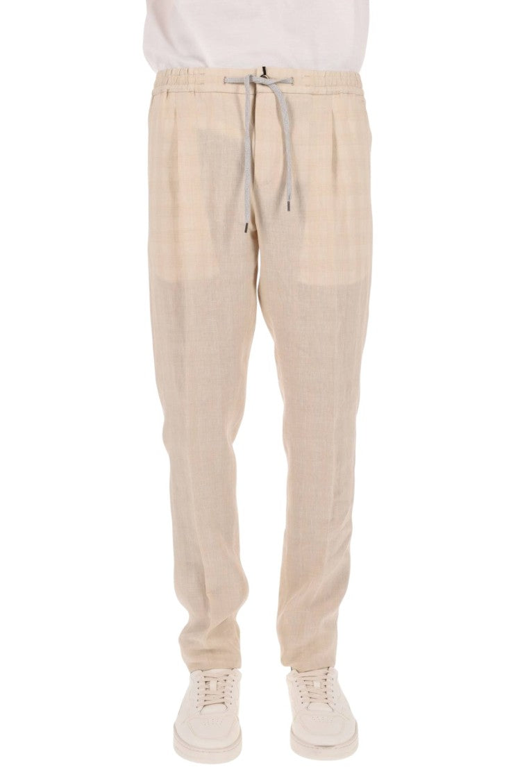 Pt Torino Linen-Silk Blend Slim Fit Jogger With Elegant Detailing