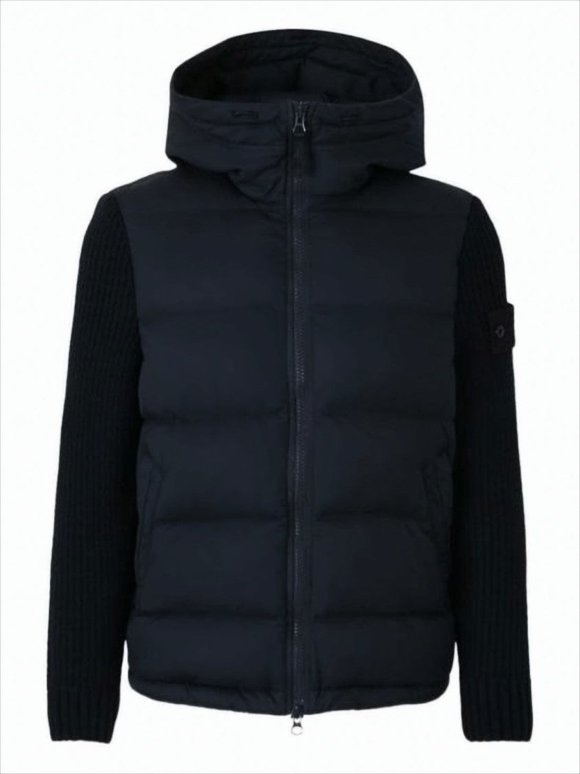 Stone Island Padded Down Jacket With High Collar
