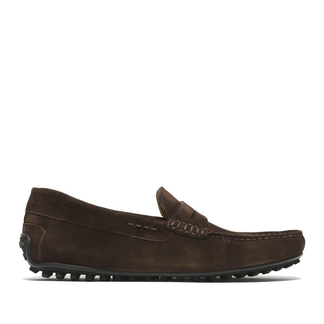 Rossano Bisconti Moccasin In Soft Ebony Suede