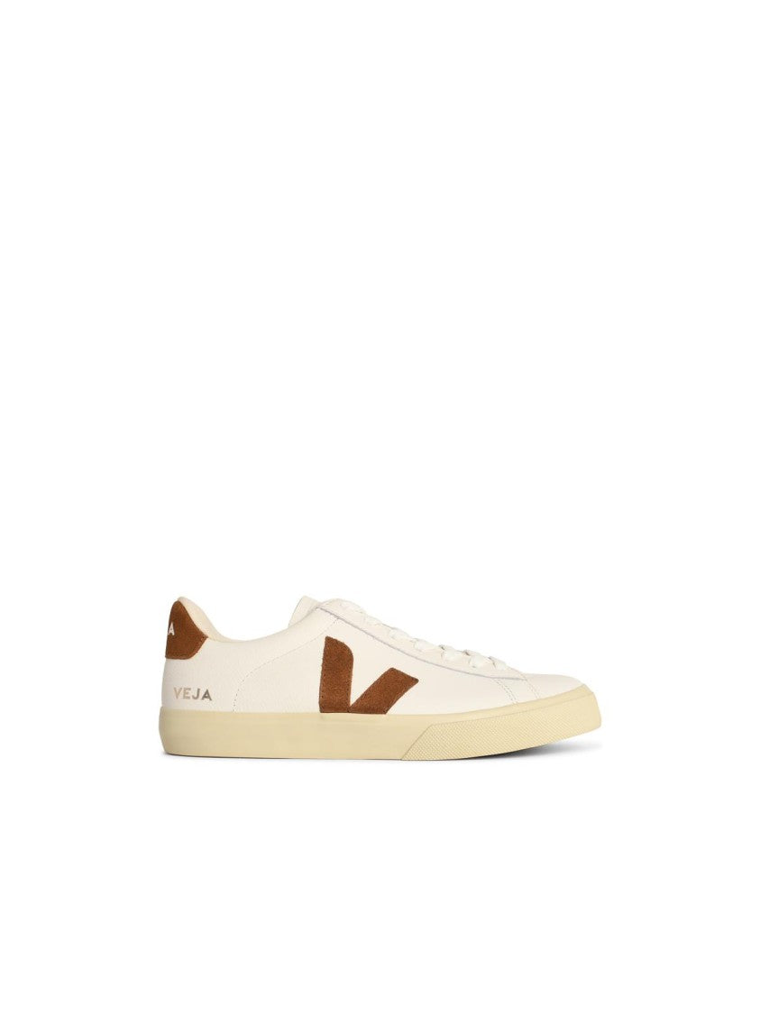 Veja 'Campo' White Leather And Cognac Sneakers