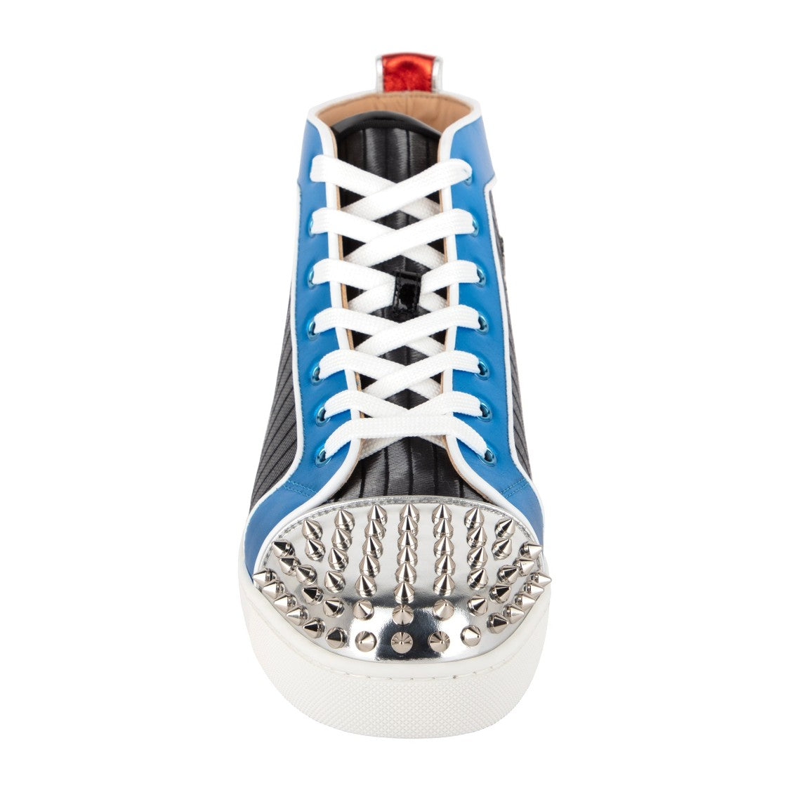 Christian Louboutin Lou Spikes Orlato Flat 'Pleated Metallic'