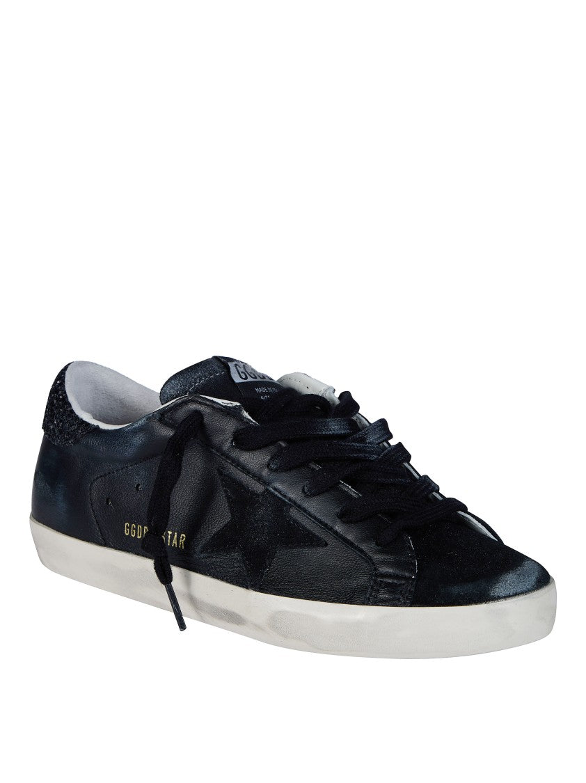Golden Goose Super-Star Nappa Upper Suede Toe Star Glitter Sneakers