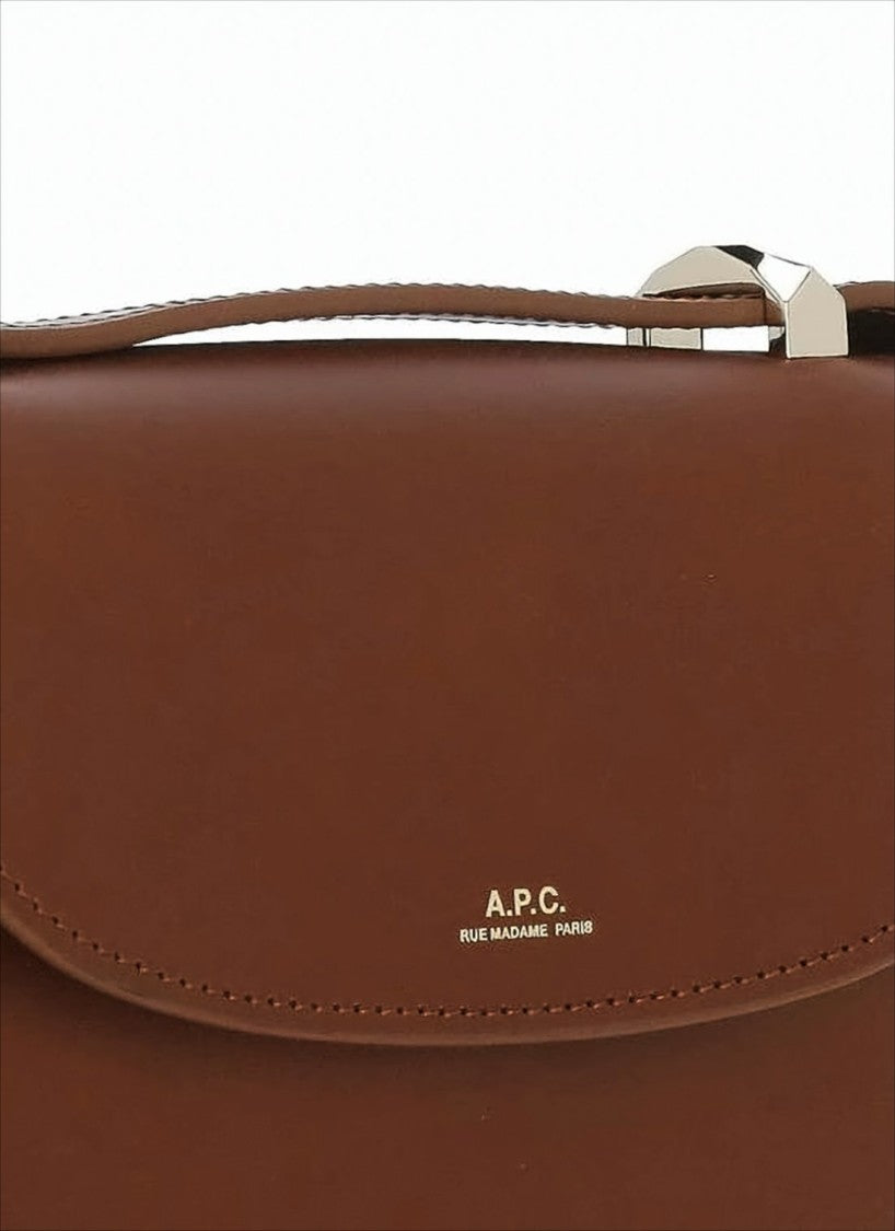 A.P.C. Structured Calf Leather Crossbody Bag