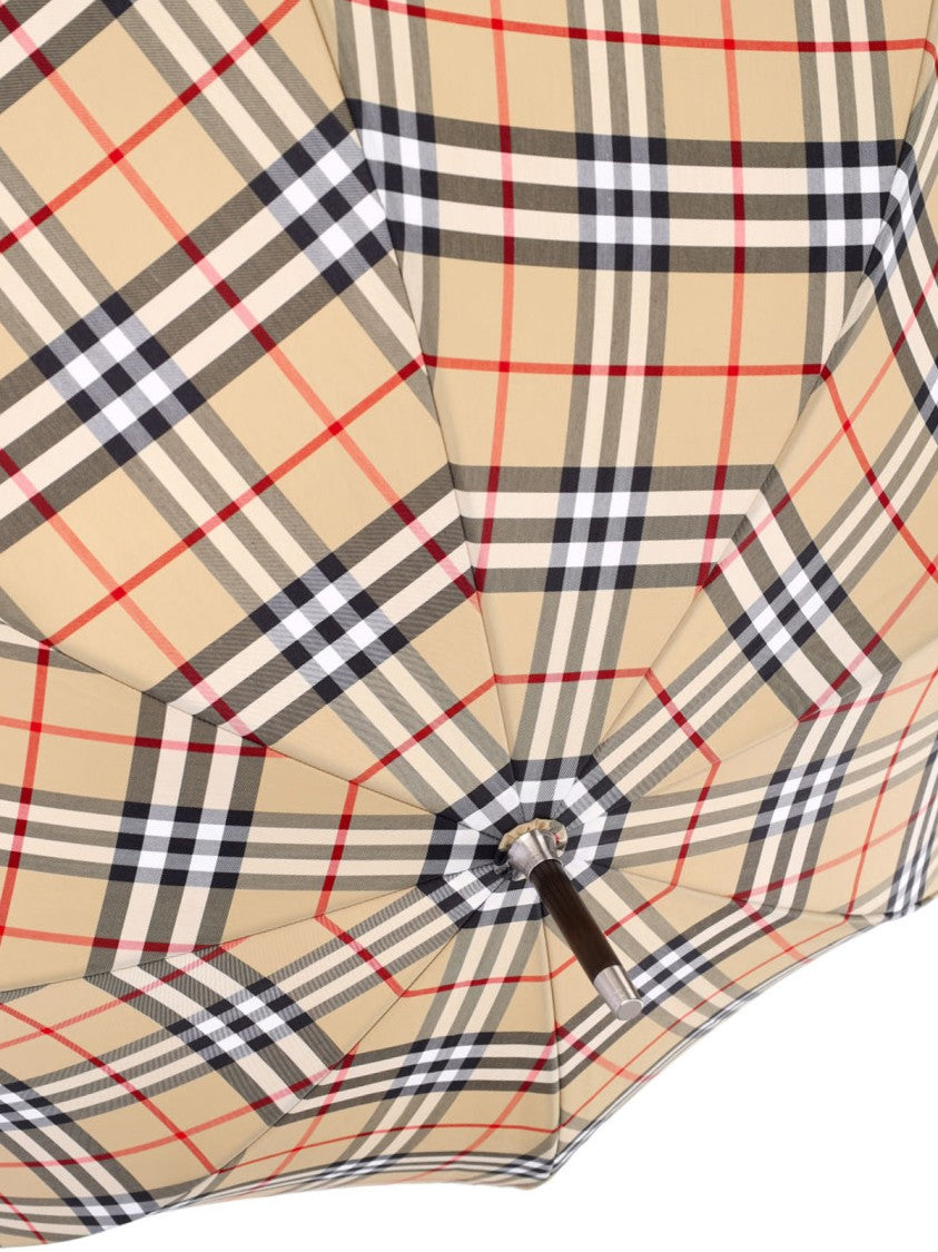 Burberry Classic Plaid Umbrella With Curved Handle