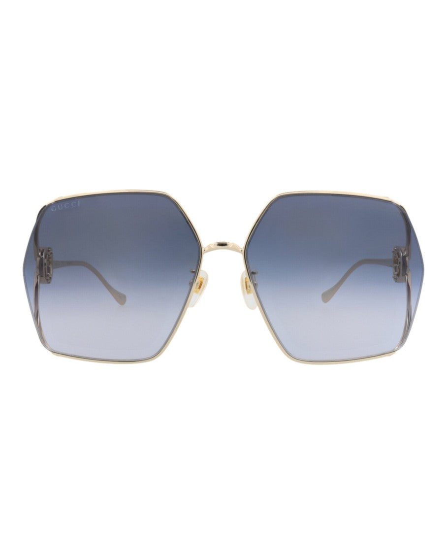 Gucci Square-Frame Metal Sunglasses