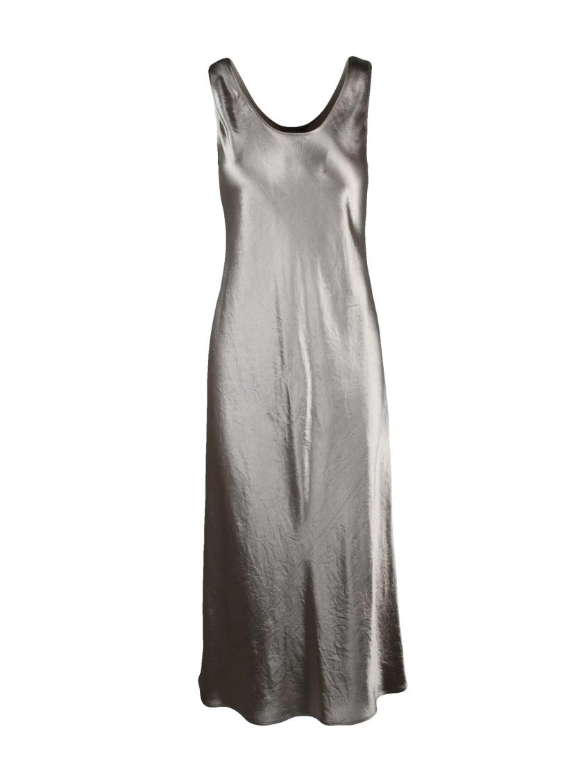 Mm By Max Mara Beige Talete Acetate Satin Dress