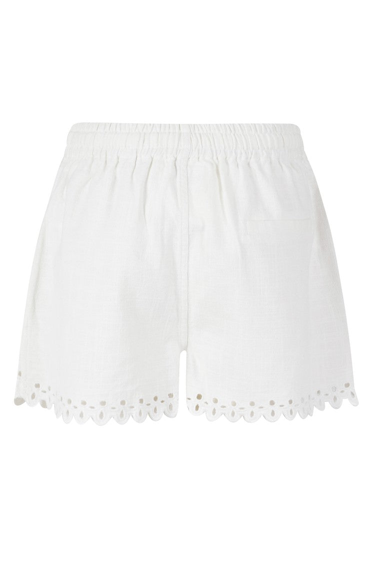 Isabel Marant Étoile White Balyme Gc Perforated Cotton Shorts
