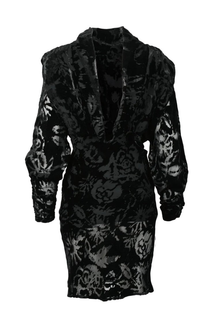 Iro Short Velvet Dress - Black