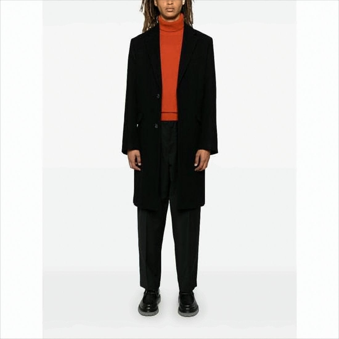 Ami Classic Tailored Wool Coat With Minimalist Design