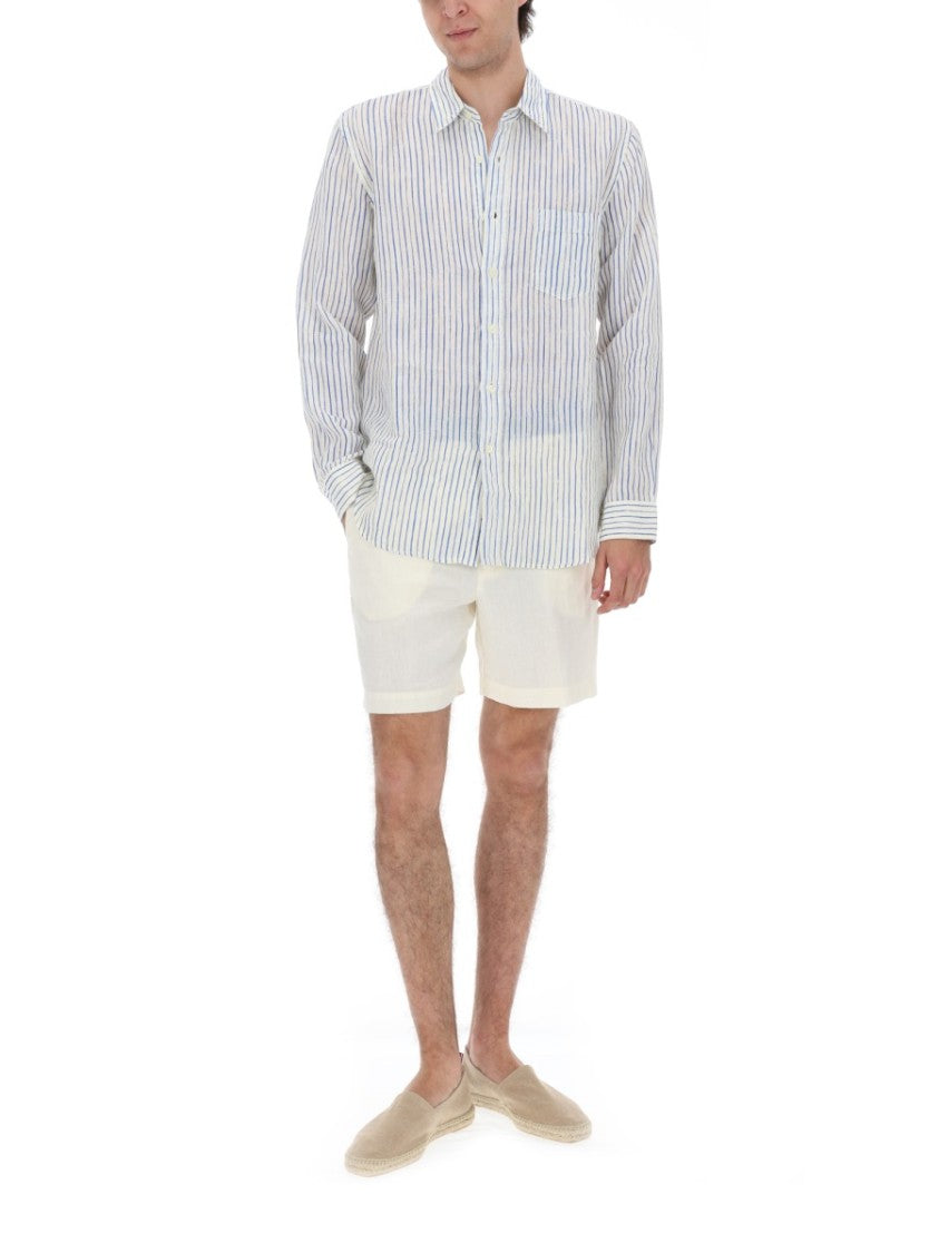 120% Lino Vertical Striped Linen Classic Shirt