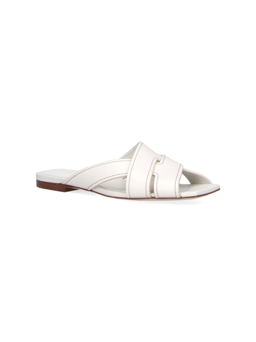 Tod's Open-Toe White Sandals With Minimalist Design