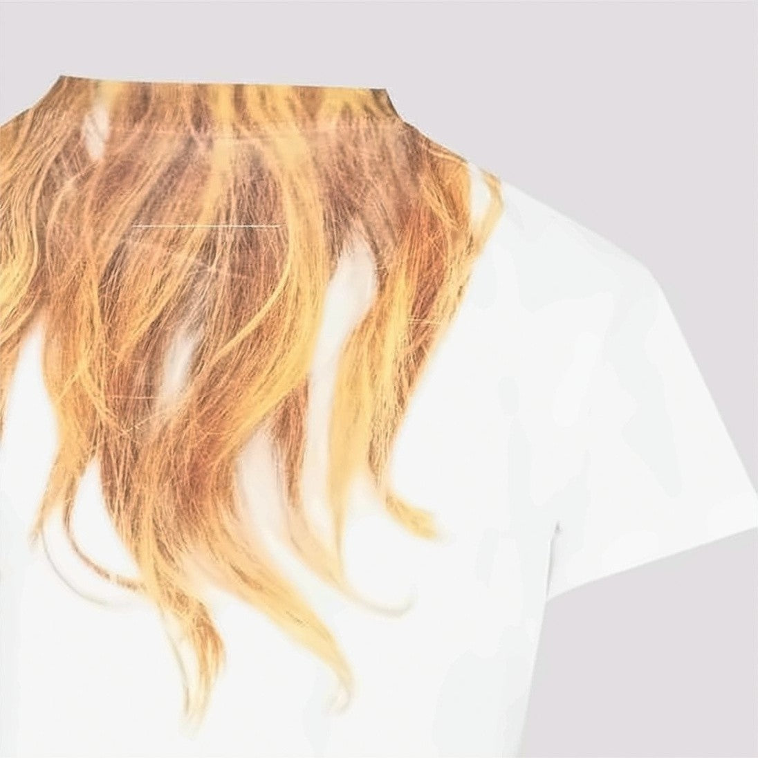 Mm6 By Maison Margiela Crewneck T-Shirt With Unique Hair-Inspired Pattern