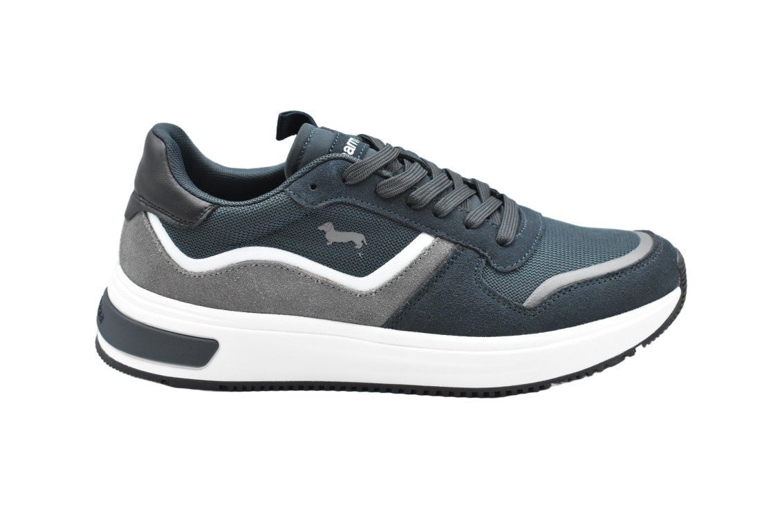 Harmont & Blaine Layered Low-Top Sneakers In Deep Blue