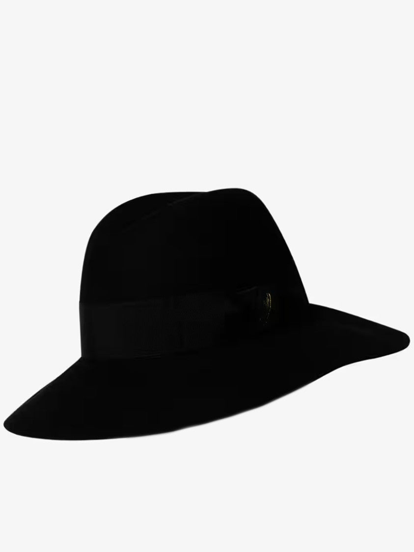 Borsalino Claudette Wide-Brimmed Grosgrain Ribbon Hat