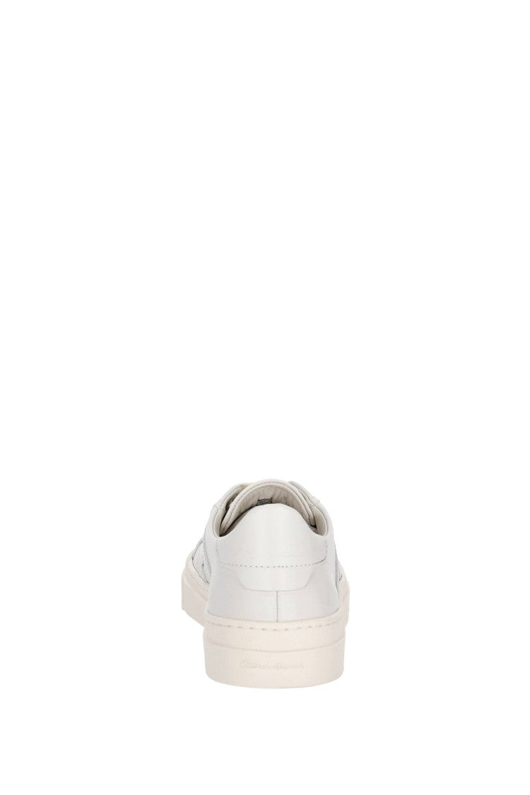 Santoni Double Buckle Leather Sneakers