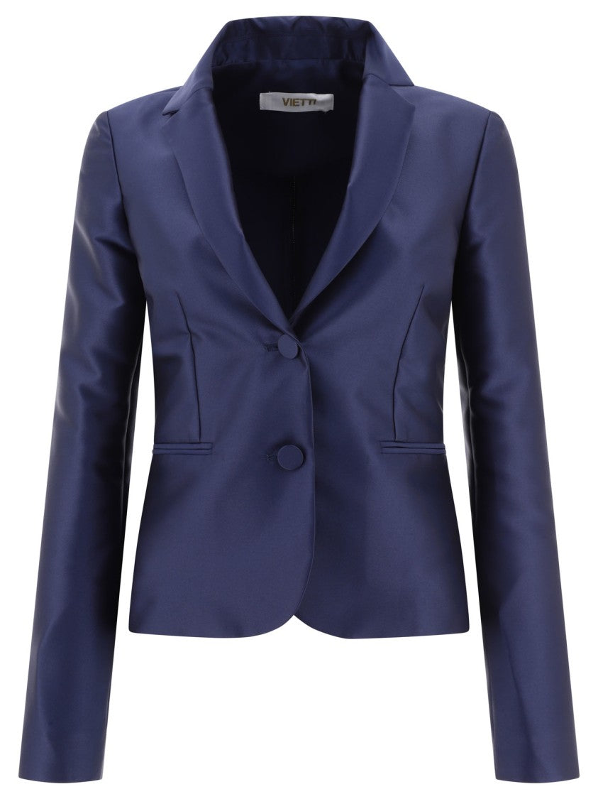 F.It Satin Single-Breasted Blazer