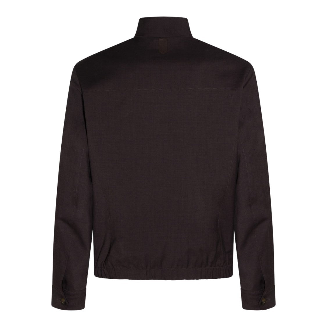 Canali High Collar Black Jacket With Zipper Closure