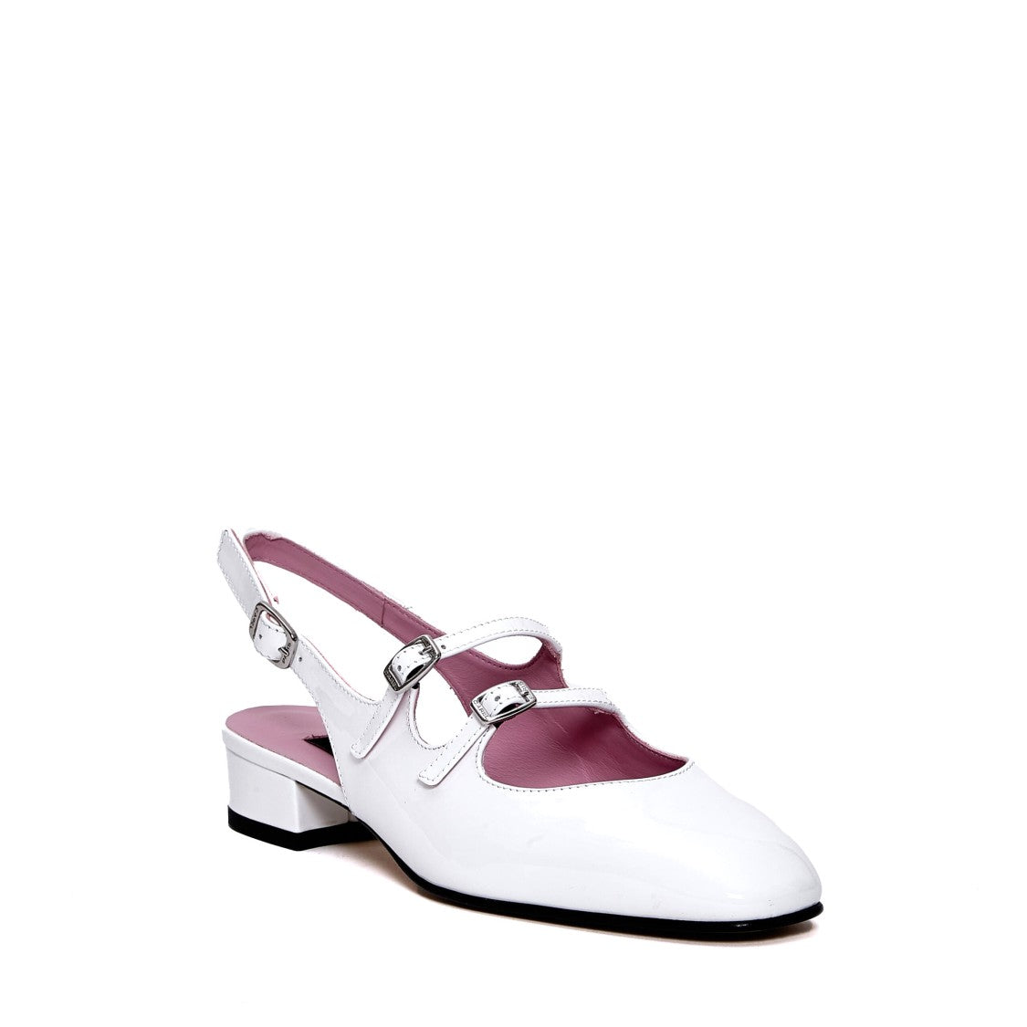 Carel Paris Slingback Vernice Bianca Tacco 30 Mm