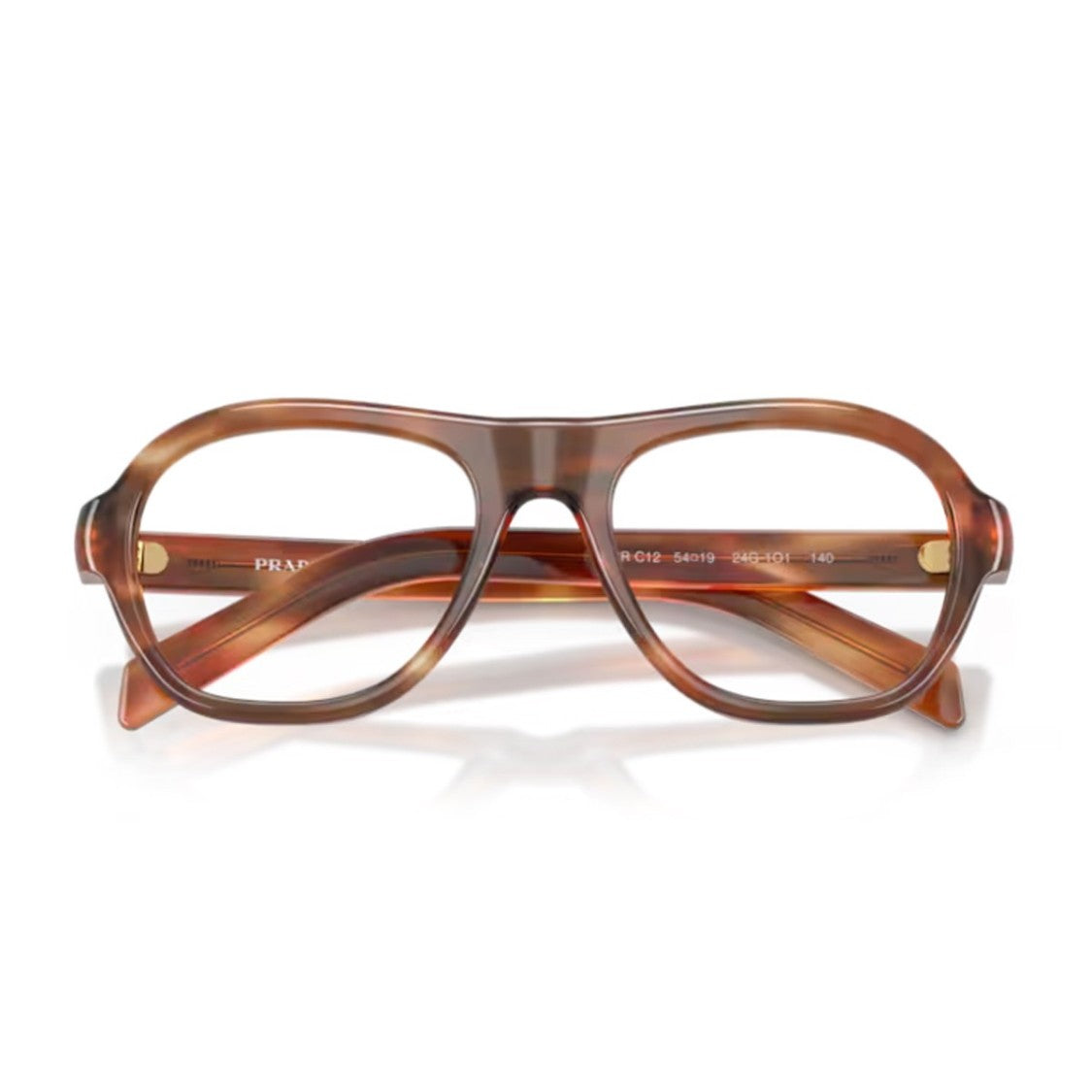 Prada Havana Pr C12v Oversized Acetate Eyeglasses