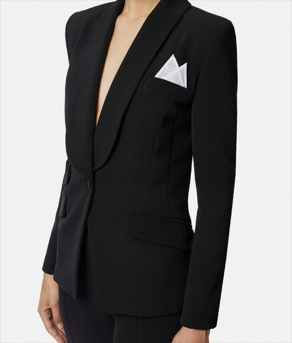 Elisabetta Franchi Single-Breasted Crêpe Suit With Shawl Collar