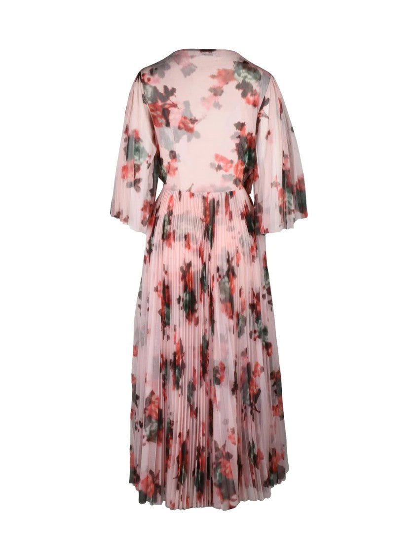Philosophy Di Lorenzo Serafini Multicolor Floral Tulle Wrap Midi Dress