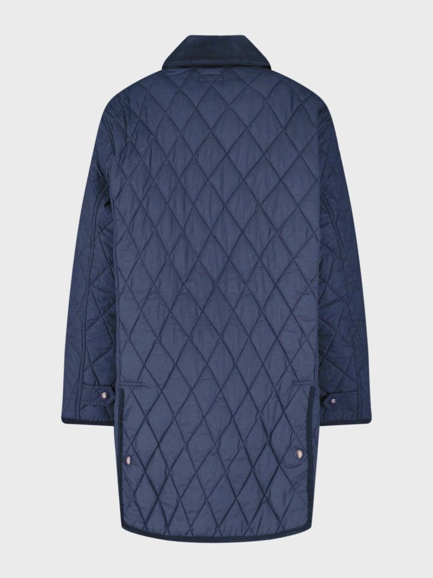 Polo Ralph Lauren Blue Quilted Velvet Collar Recycled Jacket