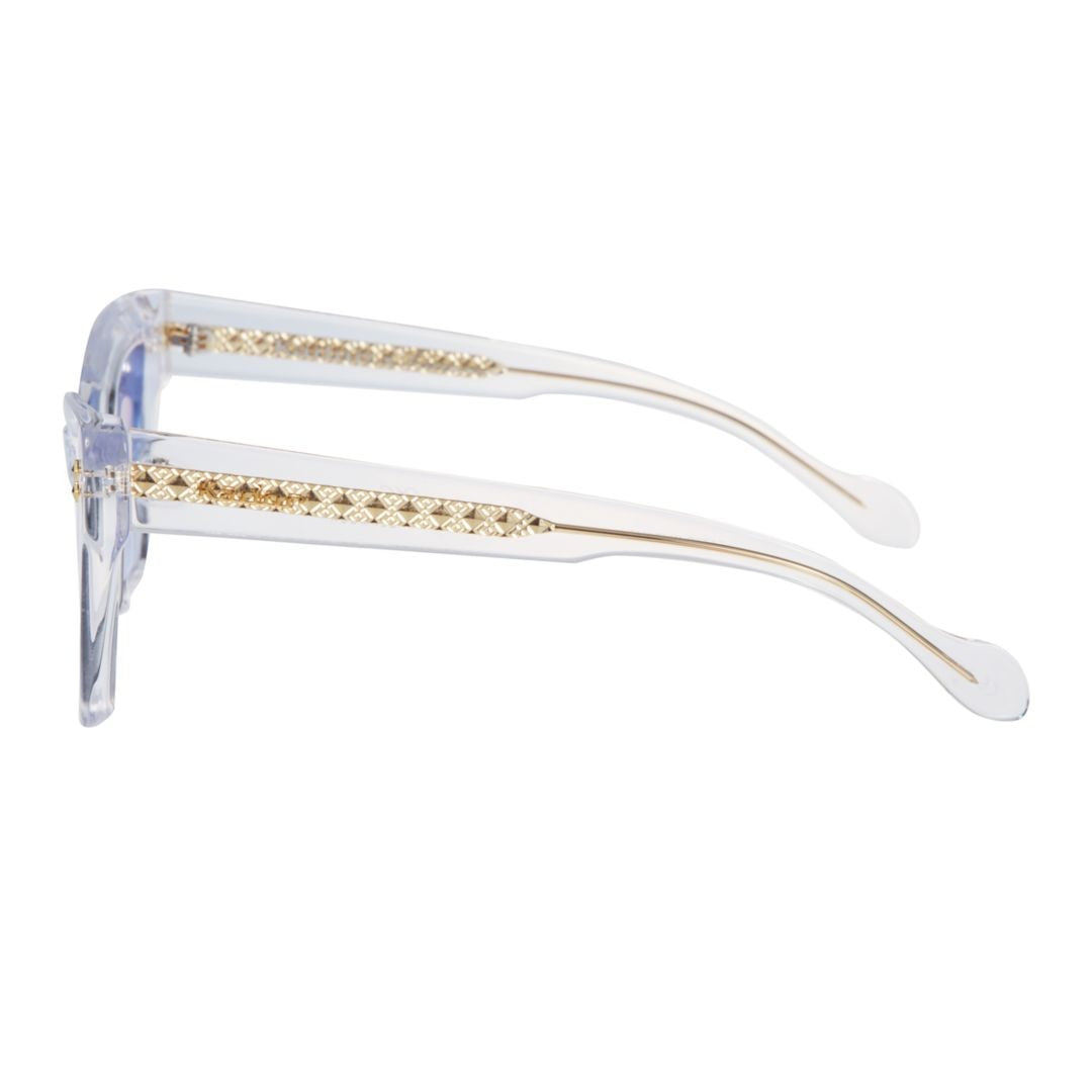 Kador Blue Vanessa Glamour Gold Gradient Angular Sunglasses