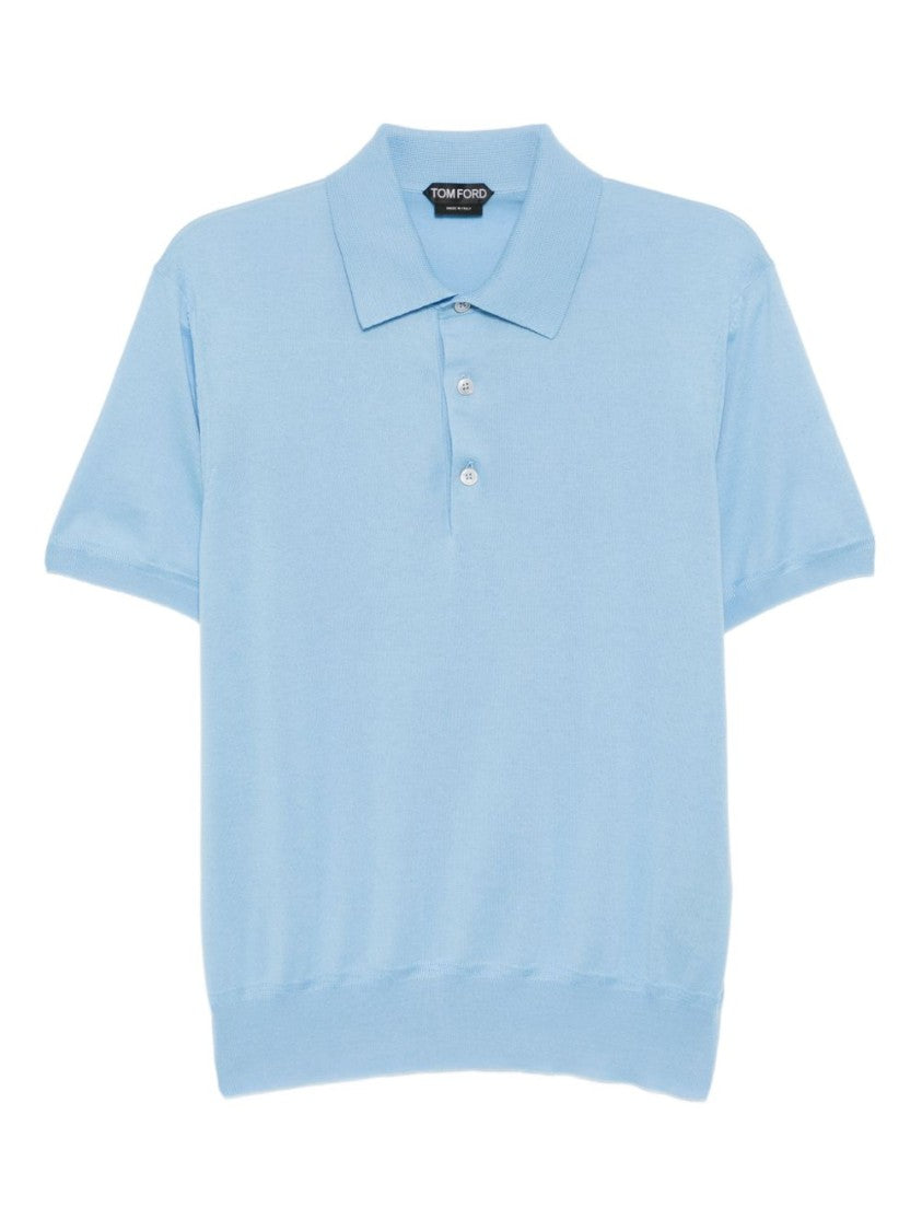 Tom Ford Short-Sleeve Light Blue Polo Shirt