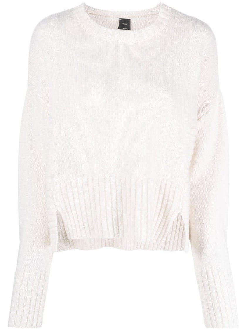 Pinko Ribbed Texture Armadillo Sweater With Wool-Cashmere Blend
