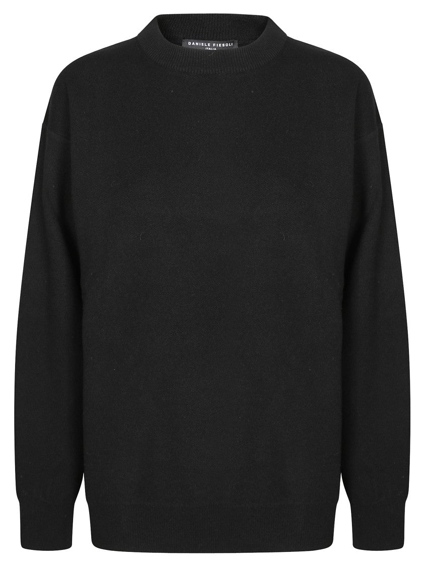 Daniele Fiesoli Black Oversized Sweater With Dropped Shoulder Design