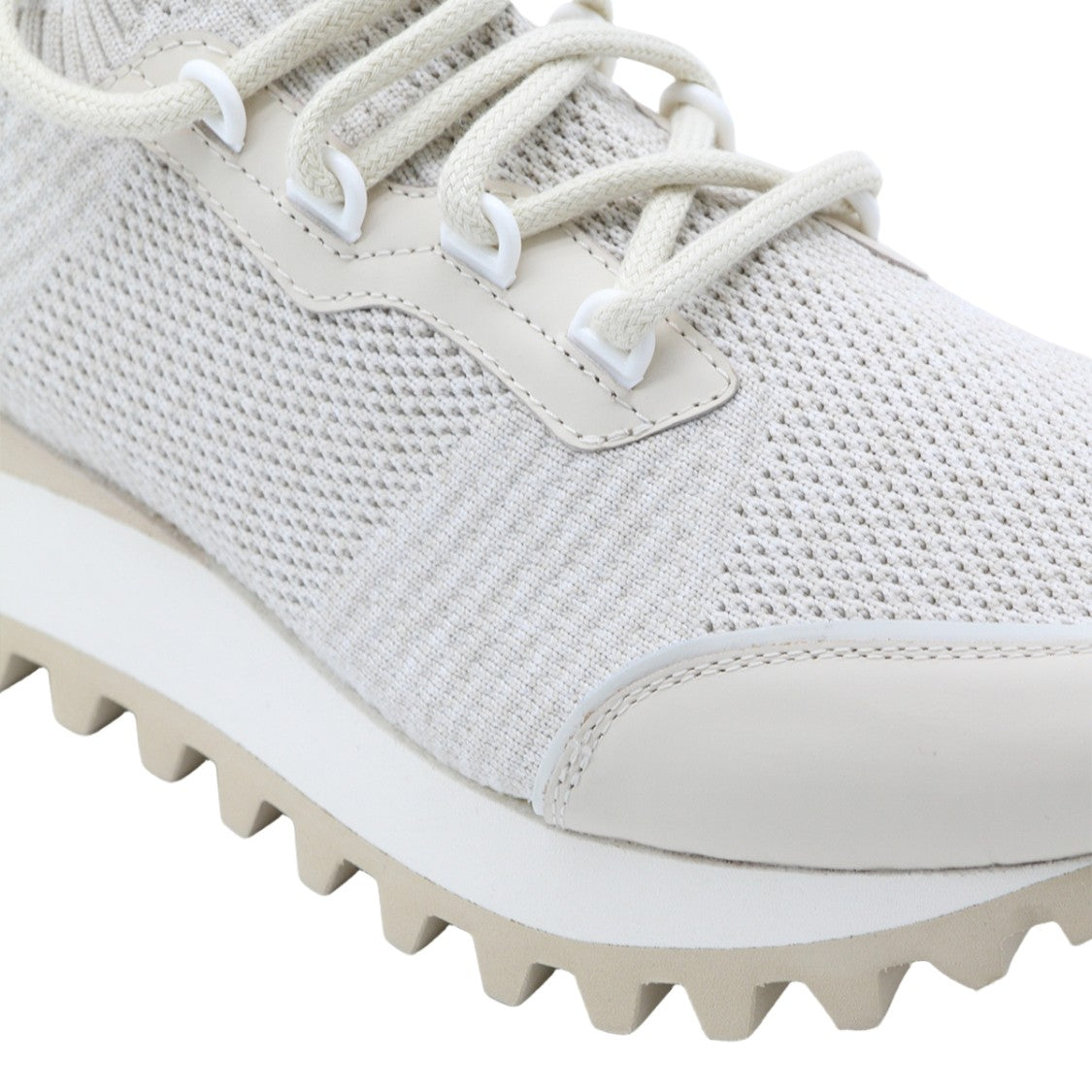 Eleventy Sand-Toned Sneakers With Refined Detailing